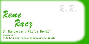 rene racz business card